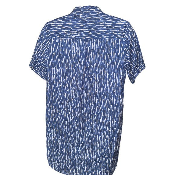 J. McLaughlin Arissa Shirtdress Collar Short Sleeve SM Tunic Casual Geometric - Picture 7 of 10